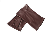 画像をギャラリービューアに読み込む, 【ラスト1点!】レディース手袋◇ナパレザーフィンガーレスグローブ◇ブラウン/BROWN《シルク》