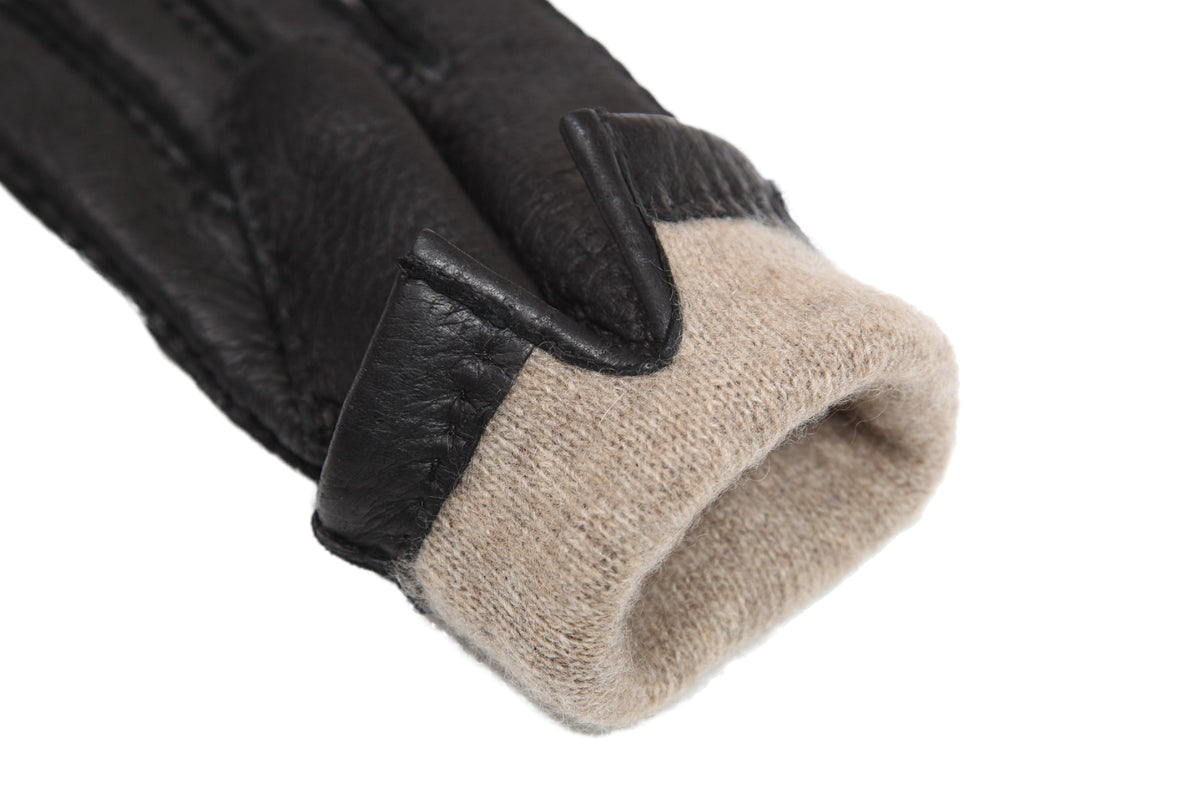 レディース手袋◇ペッカリー◇ブラック/NERO《カシミヤ》 – Merola