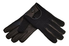 画像をギャラリービューアに読み込む, メンズ手袋◆ナパレザー/ニットドライビンググローブ◆ ブラック×ブラック/ NEROxNERO 【インステッチ】
