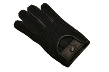 画像をギャラリービューアに読み込む, メンズ手袋◆ナパレザー/ニットドライビンググローブ◆ ブラック×ブラック/ NEROxNERO 【インステッチ】