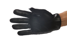 画像をギャラリービューアに読み込む, メンズ手袋◆ナパレザー/ニットドライビンググローブ◆ブラウン×ブルー/MINKxBLUE【アウトステッチ】