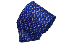 画像をギャラリービューアに読み込む, MEROLA SERIES ネクタイ ◆ブルー×ツバメ模様(ブルー・ピンク)《50オンス》