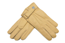 画像をギャラリービューアに読み込む, メンズ手袋◆ディアスキン◆ベージュ/HAVANA《ベルトタイプ ・ カシミヤ》