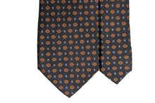 画像をギャラリービューアに読み込む, BLUE LABEL ネクタイ ◇ シルク ◇ 小紋 (ネイビー・オレンジ)