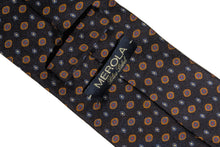 画像をギャラリービューアに読み込む, BLUE LABEL ネクタイ ◇ シルク ◇ 小紋 (ネイビー・オレンジ)