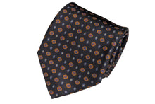 画像をギャラリービューアに読み込む, BLUE LABEL ネクタイ ◇ シルク ◇ 小紋 (ネイビー・オレンジ)