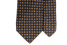 画像をギャラリービューアに読み込む, BLUE LABEL ネクタイ ◇ シルク ◇ ネイビー × 花柄 (オレンジ)