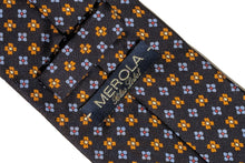 画像をギャラリービューアに読み込む, BLUE LABEL ネクタイ ◇ シルク ◇ ネイビー × 花柄 (オレンジ)
