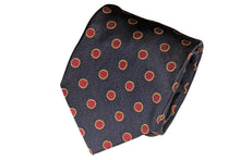 画像をギャラリービューアに読み込む, BLUE LABEL ネクタイ ◇ シルク ◇ ネイビー× ドット (レッド)