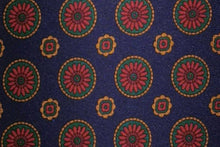 画像をギャラリービューアに読み込む, BLUE LABEL ネクタイ ◇ シルク ◇ ネイビー×小紋(大)(花弁16枚・オレンジ)