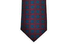 画像をギャラリービューアに読み込む, BLUE LABEL ネクタイ ◇ シルク ◇ ボルドー(ちりめん模様)×小紋(グリーン)