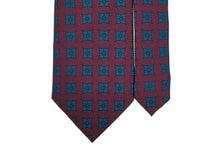 画像をギャラリービューアに読み込む, BLUE LABEL ネクタイ ◇ シルク ◇ ボルドー(ちりめん模様)×小紋(グリーン)