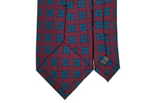 画像をギャラリービューアに読み込む, BLUE LABEL ネクタイ ◇ シルク ◇ ボルドー(ちりめん模様)×小紋(グリーン)
