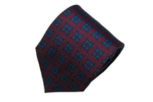 画像をギャラリービューアに読み込む, BLUE LABEL ネクタイ ◇ シルク ◇ ボルドー(ちりめん模様)×小紋(グリーン)