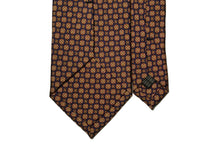 画像をギャラリービューアに読み込む, 【ラスト1点!】BLUE LABEL ネクタイ ◇ シルク ◇ ネイビー×小紋(大小花模様)(イエロー)