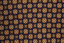 画像をギャラリービューアに読み込む, 【ラスト1点!】BLUE LABEL ネクタイ ◇ シルク ◇ ネイビー×小紋(大小花模様)(イエロー)