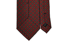 画像をギャラリービューアに読み込む, BLUE LABEL ネクタイ ◇ シルク ◇ バーガンディ×小紋(レトロ)(グリーン)