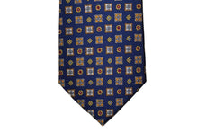 画像をギャラリービューアに読み込む, BLUE LABEL ネクタイ ◇ シルク ◇ ネイビー×小紋(モザイクタイル調)
