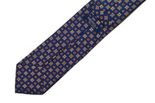 画像をギャラリービューアに読み込む, BLUE LABEL ネクタイ ◇ シルク ◇ ネイビー×小紋(モザイクタイル調)