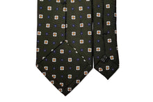 画像をギャラリービューアに読み込む, BLUE LABEL ネクタイ ◇ シルク ◇ グリーン×小紋(ホワイト・ブルー)