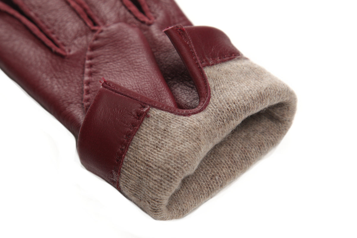 レディース手袋◇ディアスキン◇ボルドー/BORDEAUX 《カシミヤ》 – Merola