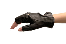 画像をギャラリービューアに読み込む, レディース手袋◆ナパレザードライビンググローブ◆ブラック/NERO《指なしタイプ》