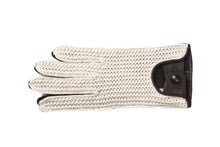 画像をギャラリービューアに読み込む, レディース手袋◇ナパレザー/ニットドライビンググローブ◇ダークブラウン×ホワイト/MORO×AVORIO