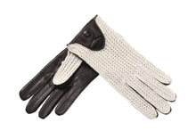 画像をギャラリービューアに読み込む, レディース手袋◇ナパレザー/ニットドライビンググローブ◇ダークブラウン×ホワイト/MORO×AVORIO