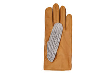 画像をギャラリービューアに読み込む, レディース手袋◇ナパレザー/ニットドライビンググローブ◇イエローブラウン×グレー/OLDGOLD×GRIGIO