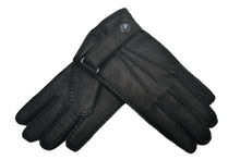 画像をギャラリービューアに読み込む, メンズ手袋◆ディアスキン◆ブラック/NERO《ベルトタイプ ・ カシミヤ》
