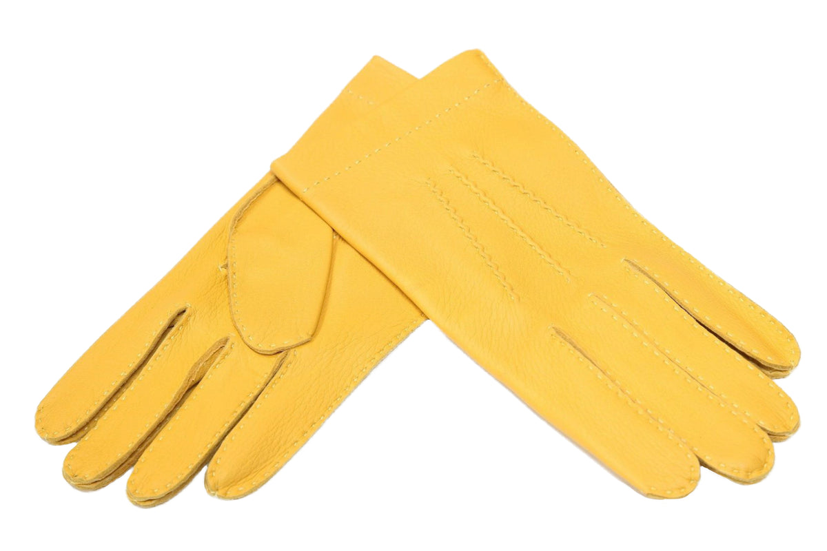 メンズ手袋◆ディアスキン◆イエロー/GIALLO《ノーライニング》【サイズ8.5(L)】