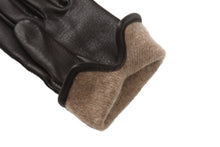 画像をギャラリービューアに読み込む, メンズ手袋◆ディアスキン◆ダークブラウン/MORO《タッチスクリーン対応 ・ カシミヤ》