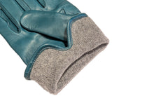 画像をギャラリービューアに読み込む, メローラ メンズ手袋◆ナパレザー◆グリーンブルー/PETROLIO《カシミア》