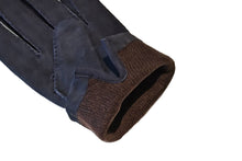 画像をギャラリービューアに読み込む, メンズ手袋◆スウェード◆ネイビー/BLUE《アウトステッチ・ カシミヤ》