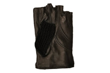 画像をギャラリービューアに読み込む, メンズ手袋◆ナパレザー/ニットドライビンググローブ◆ブラック×ブラック/NEROxNERO 《アウトステッチ》