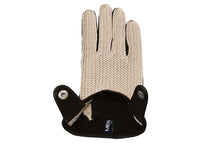 画像をギャラリービューアに読み込む, メンズ手袋◆ナパレザー/ニットドライビンググローブ◆ダークブラウン×オフホワイト/MOROxIVORY【アウトステッチ】