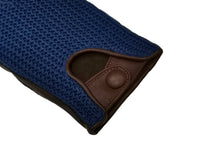 画像をギャラリービューアに読み込む, メンズ手袋◆ナパレザー/ニットドライビンググローブ◆ブラウン×ブルー/MINKxBLUE【アウトステッチ】