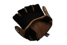 画像をギャラリービューアに読み込む, メンズ手袋◆ナパレザー/ニット ドライビンググローブ◆ブラック×キャメル/NEROxCAMEL 《インステッチ》