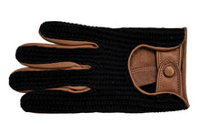 画像をギャラリービューアに読み込む, メンズ手袋◆ナパレザー/ニット ドライビンググローブ◆ブラック×キャメル/NEROxCAMEL 【インステッチ】