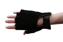 画像をギャラリービューアに読み込む, メンズ手袋◆ナパレザー/ニット ドライビンググローブ◆ブラック×キャメル/NEROxCAMEL 《インステッチ》