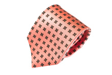 画像をギャラリービューアに読み込む, 【ラスト1点!】MEROLA SERIES ネクタイ◆ オレンジ×小紋(オレンジ・ブラウン)《50オンス》