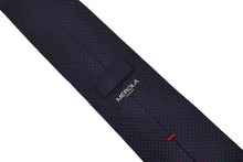 画像をギャラリービューアに読み込む, MEROLA SERIES ネクタイ ◆ ネイビー×ピンドット(レッド)《50オンス》
