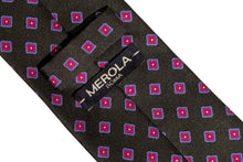 画像をギャラリービューアに読み込む, MEROLA SERIES ネクタイ ◆ スクエア柄×グリーン《50オンス》