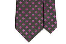 画像をギャラリービューアに読み込む, MEROLA SERIES ネクタイ ◆ スクエア柄×グリーン《50オンス》