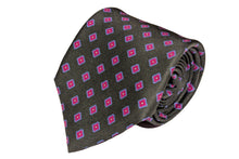 画像をギャラリービューアに読み込む, MEROLA SERIES ネクタイ ◆ スクエア柄×グリーン《50オンス》