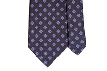 画像をギャラリービューアに読み込む, MEROLA SERIES ネクタイ ◆ スクエア柄×ブルー《50オンス》