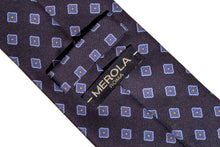 画像をギャラリービューアに読み込む, MEROLA SERIES ネクタイ ◆ スクエア柄×ブルー《50オンス》