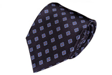 画像をギャラリービューアに読み込む, MEROLA SERIES ネクタイ ◆ スクエア柄×ブルー《50オンス》