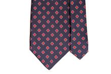 画像をギャラリービューアに読み込む, MEROLA SERIES ネクタイ ◆ スクエア柄×ネイビー《50オンス》