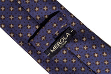 画像をギャラリービューアに読み込む, MEROLA SERIES ネクタイ ◆ ブルー×小紋ド《50オンス》